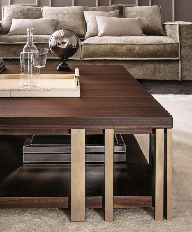 Casamilano Низкий квадратный журнальный столик с журнальной полкой Mondrian sun-id-1358932 - Вид №3
