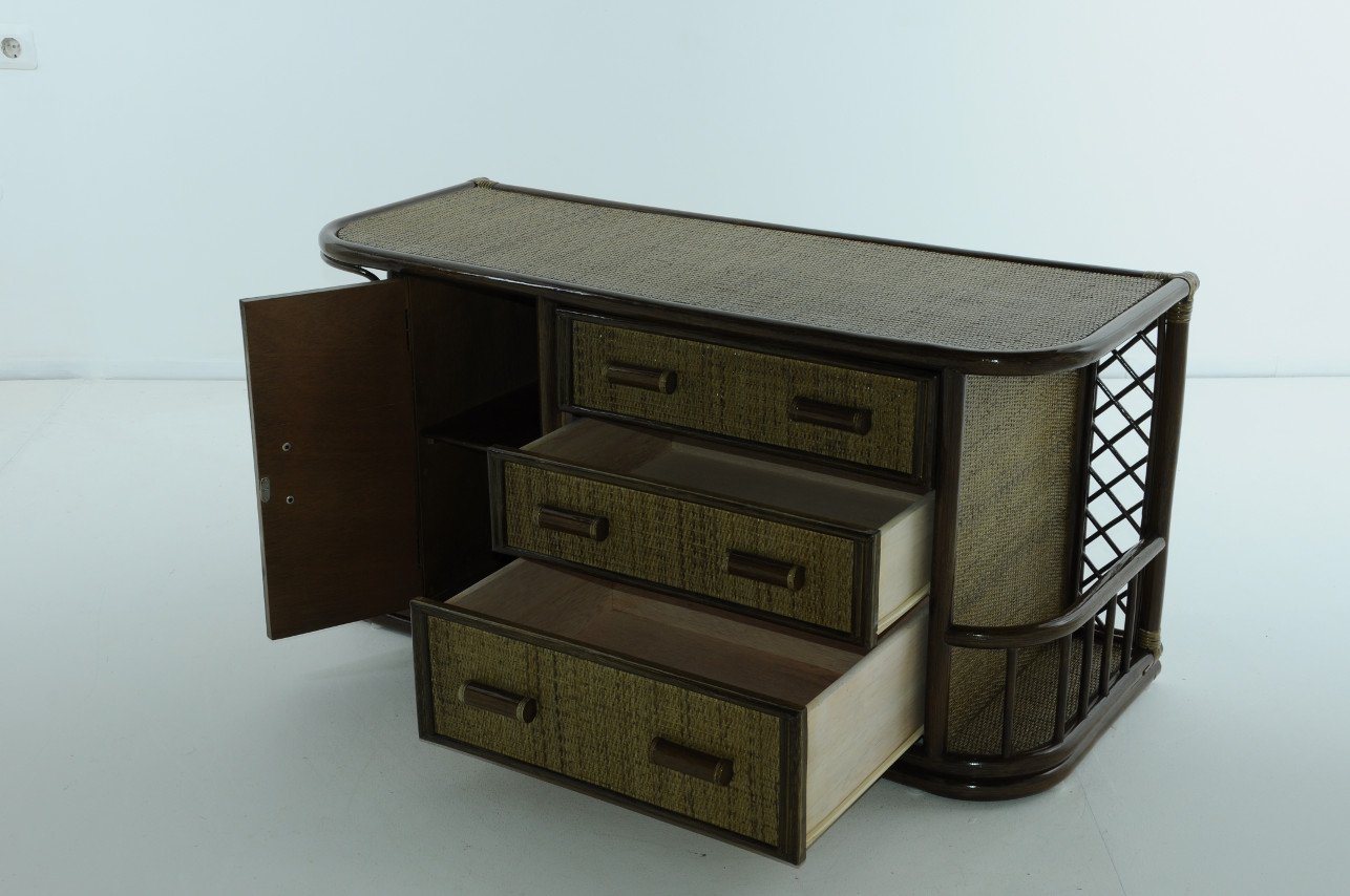 Комод из ротанга зеленый "Олива" 08/35 VINOTTI  00-3885295 Зеленый  - Вид №1