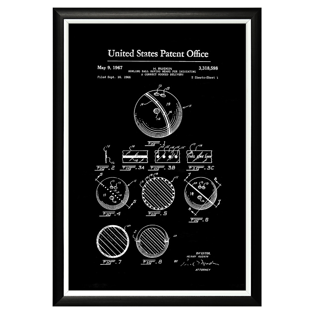 896521286_1818 Арт-постер «Патент на шар для боулинга, 1967» Object Desire 