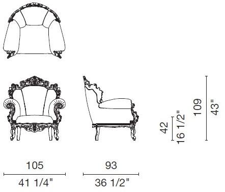 Cappellini Кресло из разноцветной ткани Proust Pr_3 - Вид №3