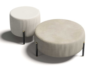 Круглый пуф из ткани