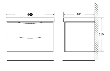 Мебель для ванной BelBagno FLY-600/EMP-2C-SO-BL-P - Вид №2