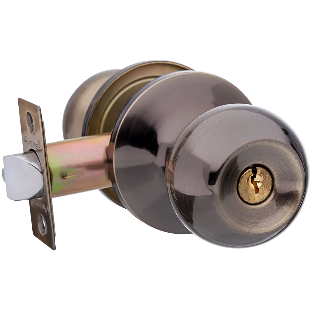 Дверная ручка-кноб AVERS с ключом и фиксатором в бронзовом исполнении 82001624 STLM-0016915