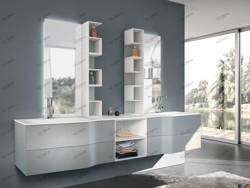 Gruppo Geromin Двойная подвесная тумба под умывальник с зеркалом Str8 sun-id-1498889