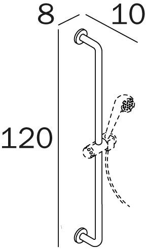 INDA® Неподвижная вертикальная поручень для ванной Help Ah394m - Вид №2