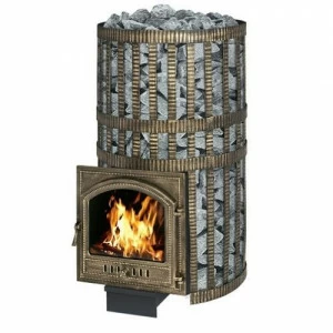 Печь для бани Везувий Русский пар Камин (205) с закрытой каменкой