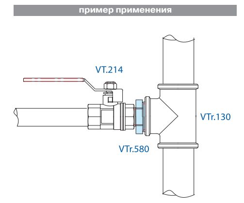 VTr.580.N.0302 Фитинг резьбовой – ниппель переходной Valtec 3/8" х 1/4"  - Вид №9