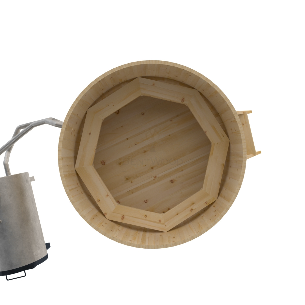 1607 Фурако из кедра D=1.8 с наружной печкой. Высота 1,0м. Исполнение "Стандарт". Alyarus  - Вид №3