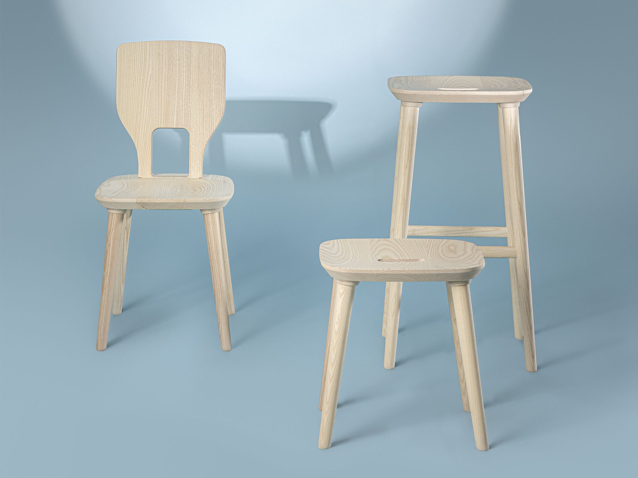 Твердый деревянный низкий стул ZEITRAUM VNA ARCH-00121720 - Вид №8