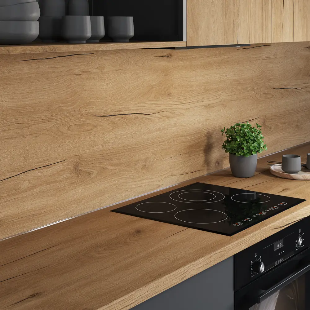 DELINIA Стеновая панель Верея с текстурой золотистого дерева 89367853 STLM-0873406 - Вид №3