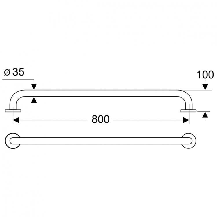 S6457MY Поручень опорный прямой 80 см Ideal Standard CONTOUR - Вид №1