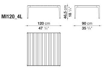 B&B Italia Outdoor Прямоугольный алюминиевый садовый столик Mirto outdoor sun-id-1370865 - Вид №4