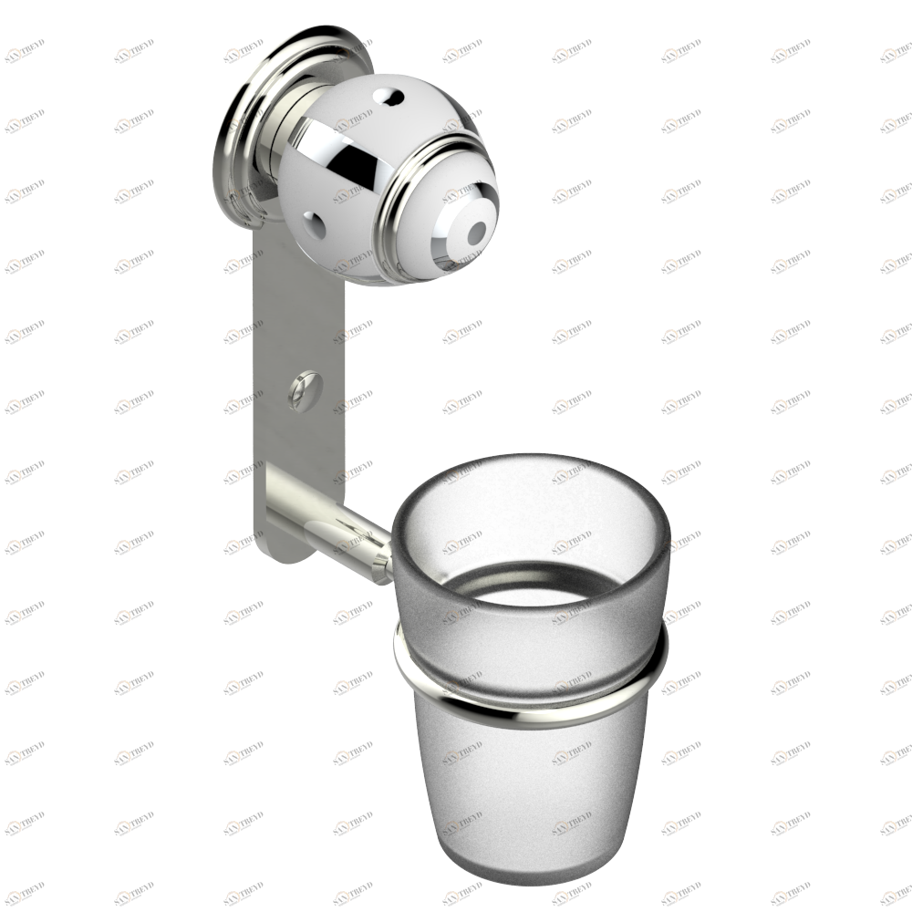 A7B-536 Стакан настенный для зубных щёток Thg-paris Ithaque с платиновым декором Матовый никель A7B-536 CAT.C