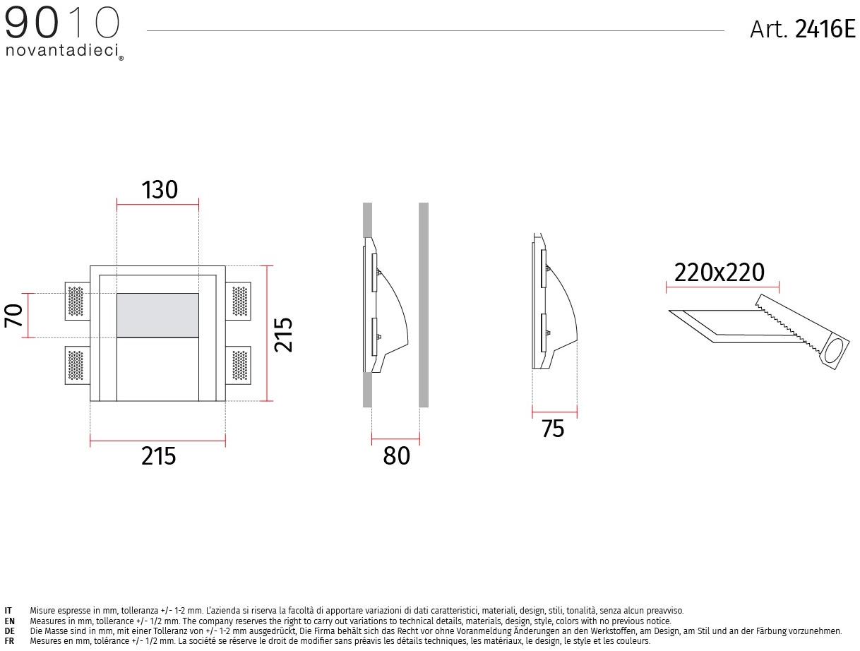9010 novantadieci Встраиваемый настенный светильник из cristaly®  2416e  - Вид №1