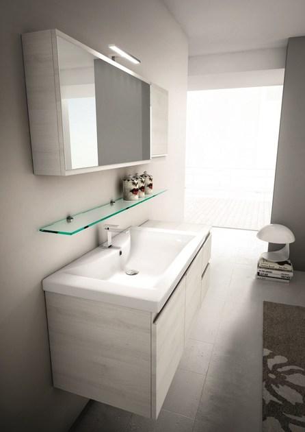 Ideagroup Тумба под умывальник подвесная с ящиками и зеркалом Mistral sun-id-1472281 - Вид №3