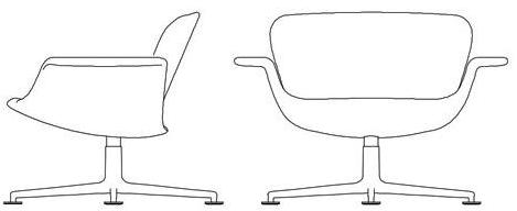 KNOLL Поворотное тканевое кресло с подлокотниками Kn sun-id-1495831 - Вид №7