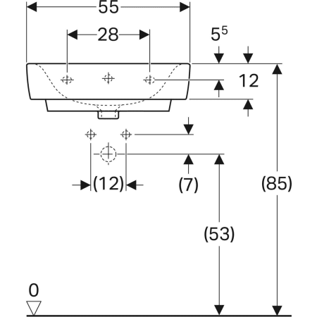 222255000 Раковина Geberit Renova Plan Geberit  - Вид №14