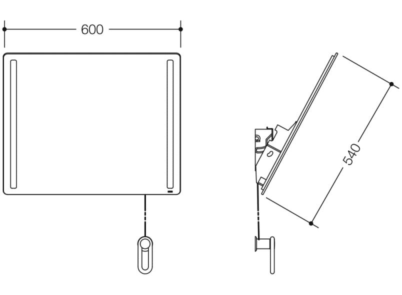 801.01B401 Зеркало со светодиодной подсветкой плюс HEWI Edition matt | Polyamid  - Вид №2