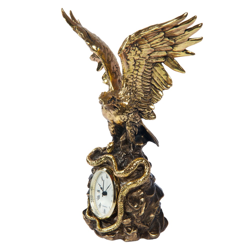 41013 Часы настольные Орел на скале Бронза BOGACHO 4627138242223 - Вид №7