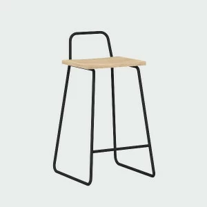 Барный стул с деревянным сиденьем черный Bauhaus WOODI  00-3966221 Черный