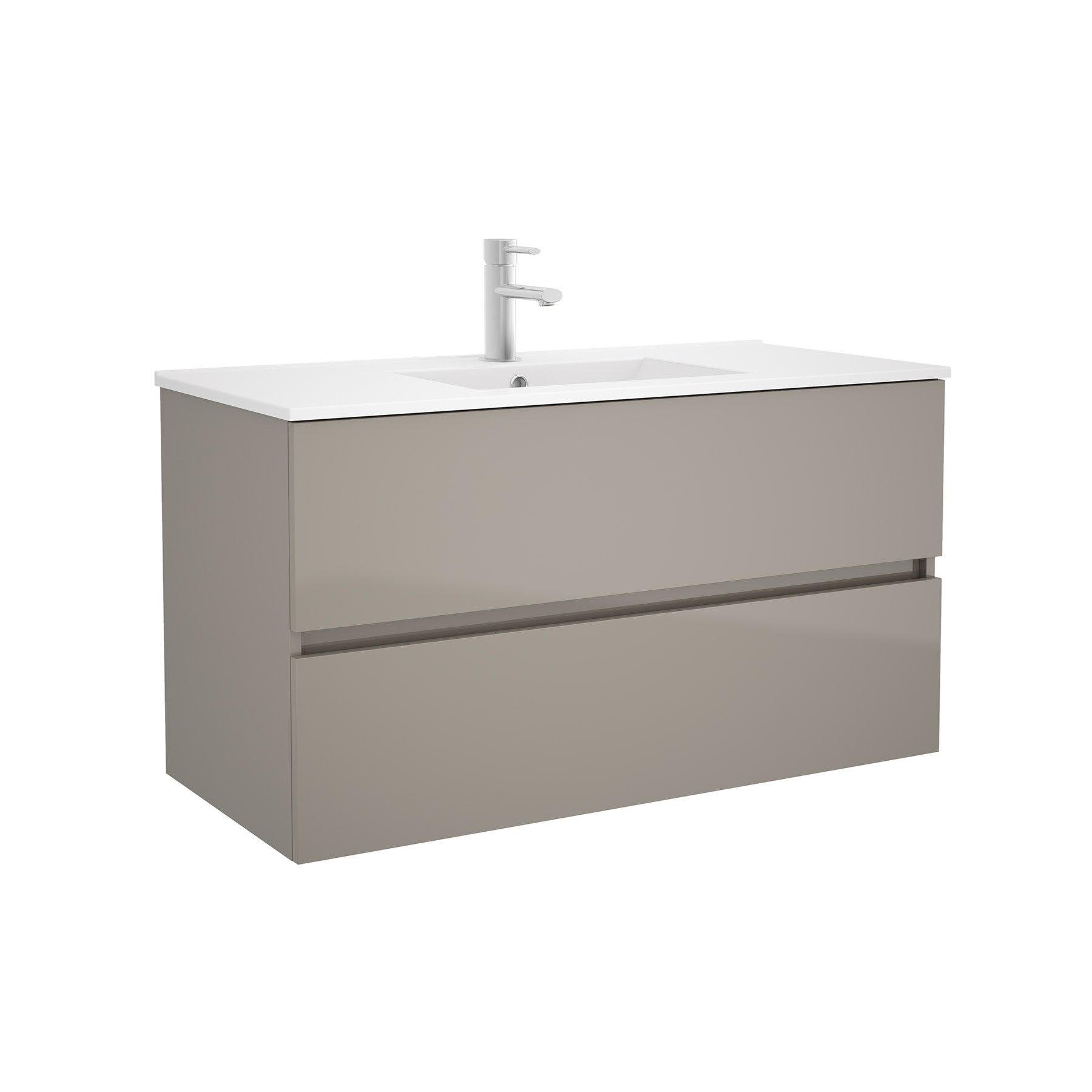 23310 SALGAR Мебель для умывальника FUSSION LINE 1000 2 ящика GLOSS TAUPE 997 x 540 x 450 мм Глянцево-серо-коричневый - Вид №1