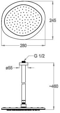 Fir Italia Хромированная потолочная душевая лейка Soffioni doccia 9370938 - Вид №1