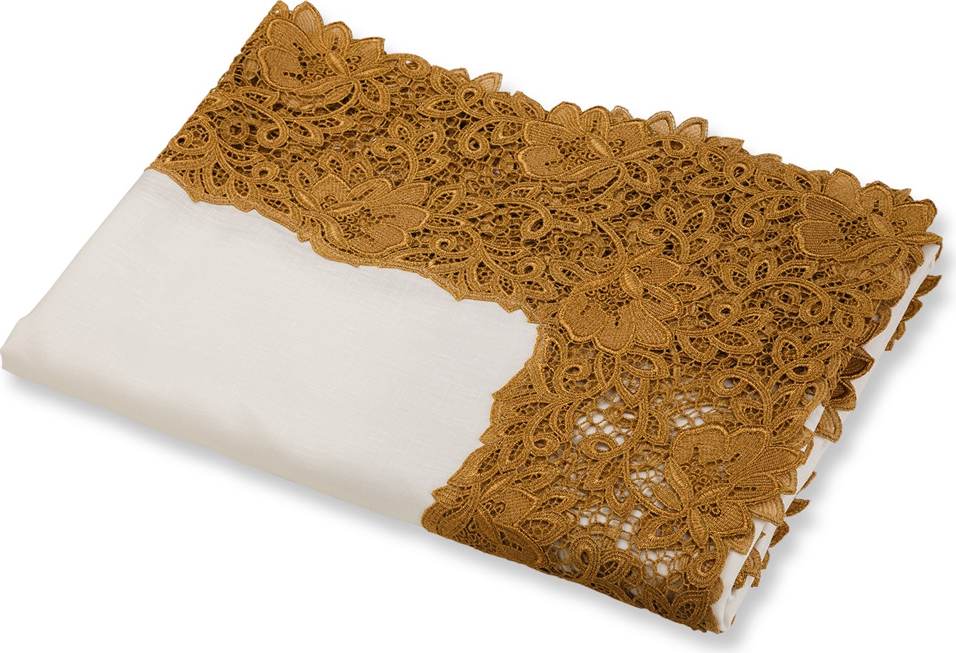 10600218 Weissfee Скатерть Weissfee "Версаль" 170х170см (античное золото) Ткань 