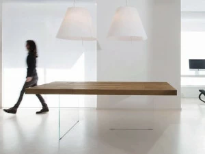 Lago Прямоугольный стол из дерева и стекла Air