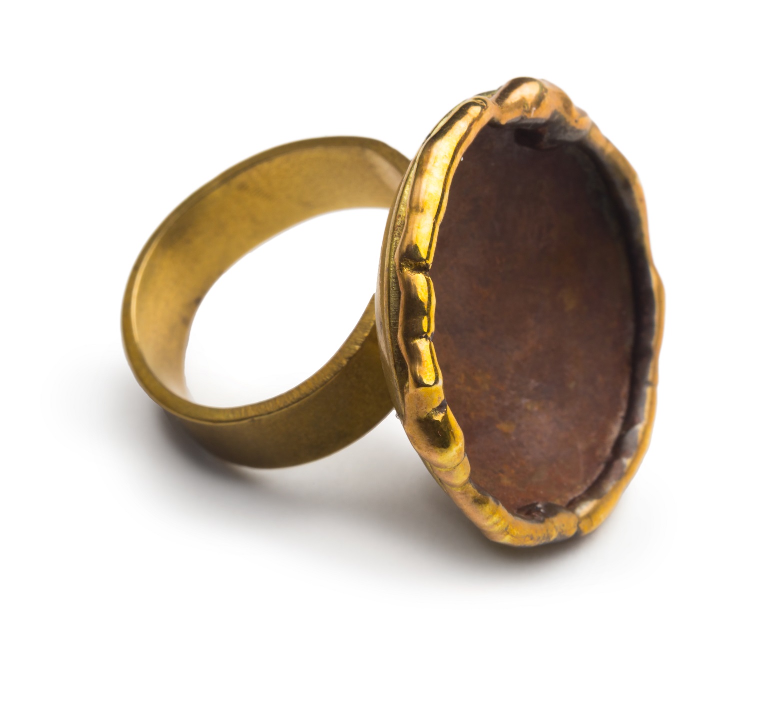 S181 Кольцо ,латунь, коричневая патина, регулируется Arisztid Szendy Santreyd 