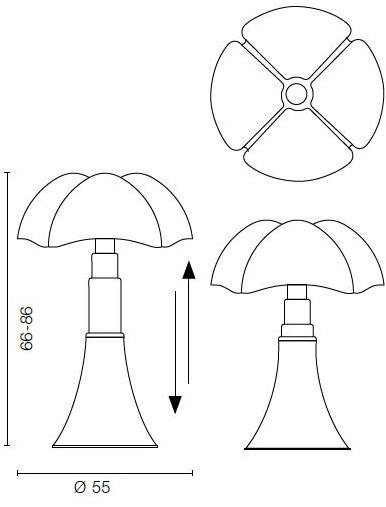 Martinelli Luce Светодиодная настольная лампа из метакрилата и нержавеющей стали Pipistrello 620/dim/bd/l/1/bi - Вид №5
