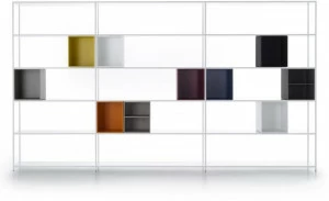 MDF Italia Открытый книжный шкаф из алюминия Minima