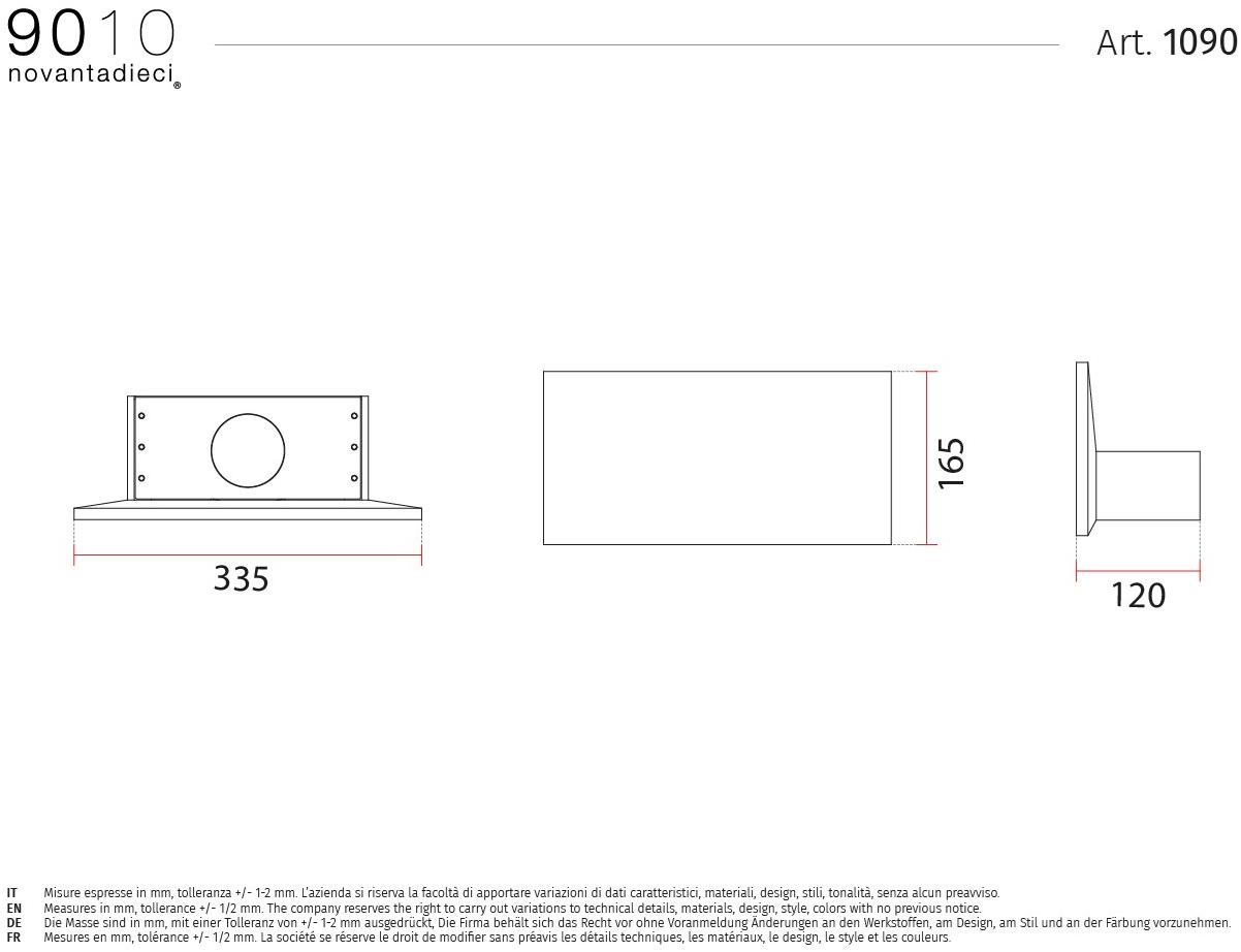 9010 novantadieci Настенный светильник для улицы Led из бетали®  1090  - Вид №4