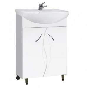 Тумба Виктория Эрика 55 10554 с раков. ERICA ERI55 1 отв. белый (S-UM-ERI55/1/2)