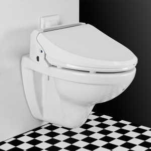 Комплект электронное биде SensPa + подвесной унитаз Jacob Delafon Patio EDV102-00 L-форма Подвесной унитаз Jacob Delafon Patio + JK800WL