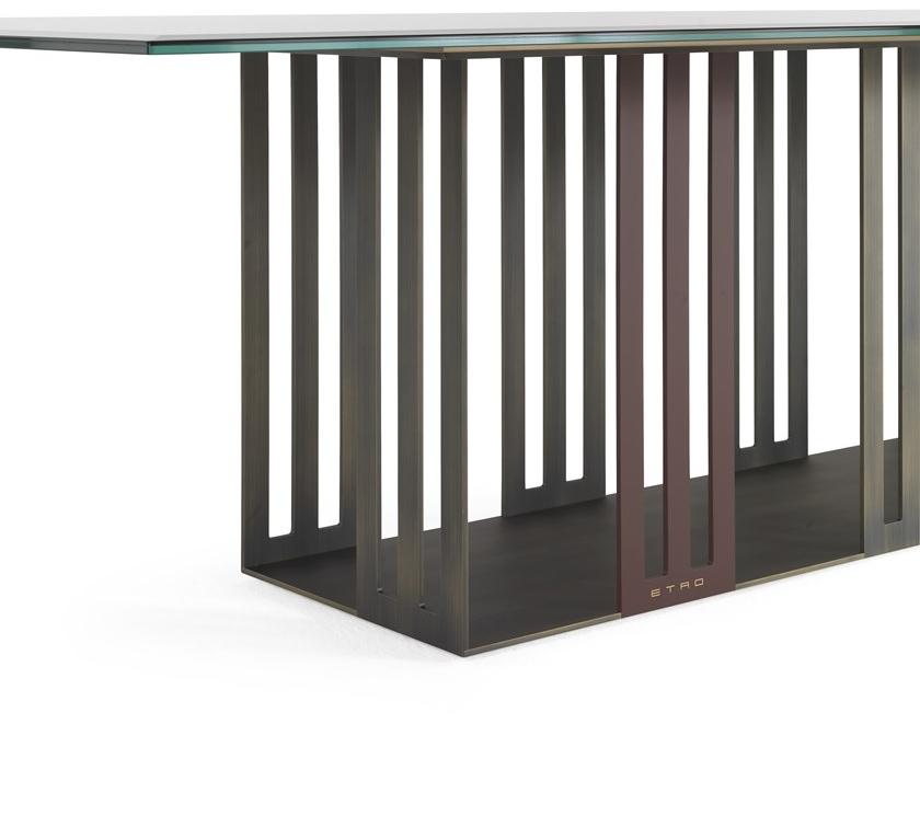 ETRO Home Interiors Прямоугольный стол для гостиной из металла и стекла Klee E.kle.122.a - Вид №2