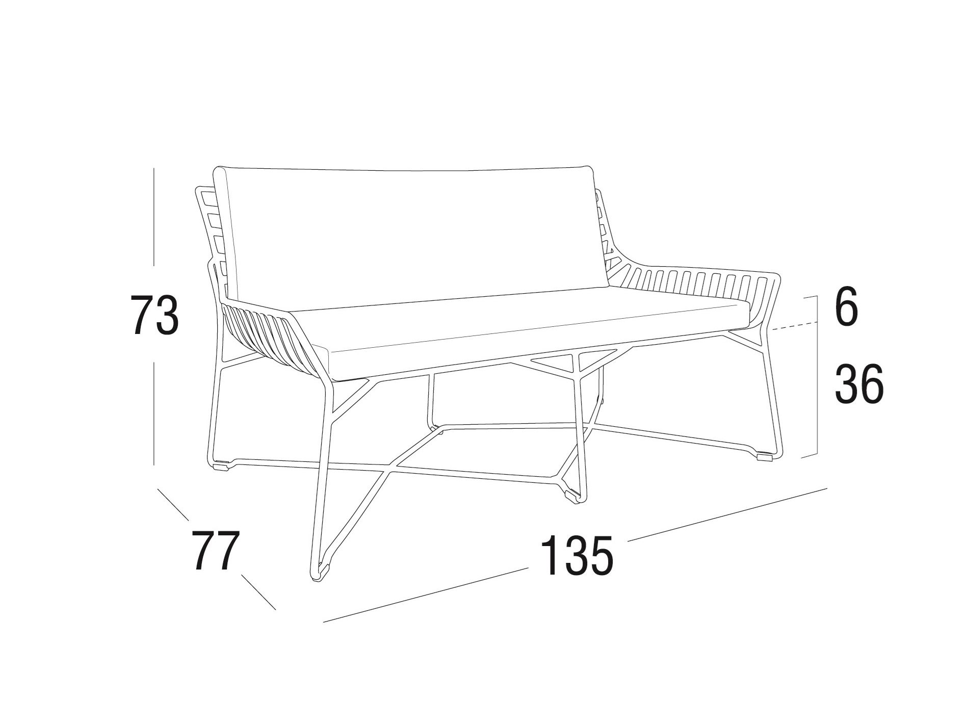 2-местный садовый диван Roberti Hamptons Graphics ARCH-00075252 - Вид №3
