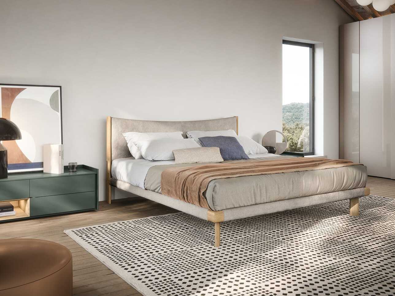 Двуспальная кровать с мягким изголовьем Novamobili MIZU ARCH-00106634 - Вид №6