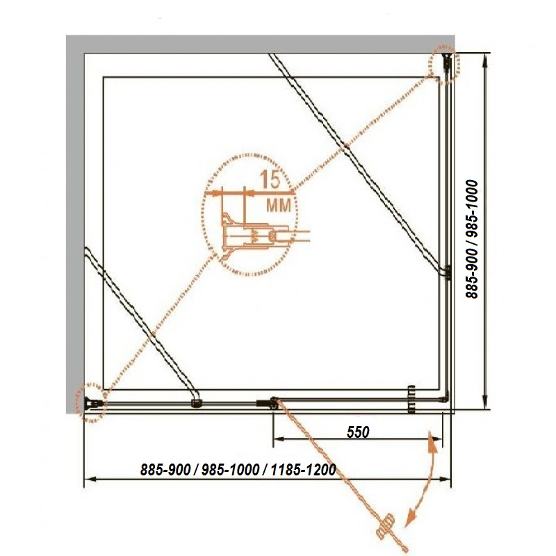 Душевой уголок CEZARES ROYAL PALACE-A-A-12-100-CP-Cr - Вид №1