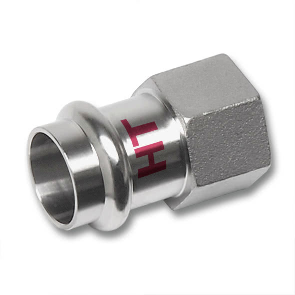 698270G2212 SANHA 98270G пресс-фит. нерж.сталь, муфта перех.ВПр-ВР 22x1/2 мм  - Вид №1