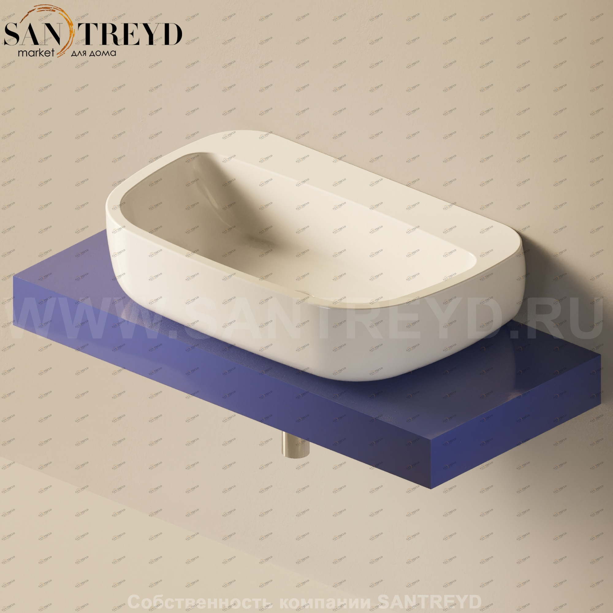 Flaminia FORTY6 Столешница от 100 до 250 см синяя F6MN74.5003 Ceramica Flaminia F6MN745003