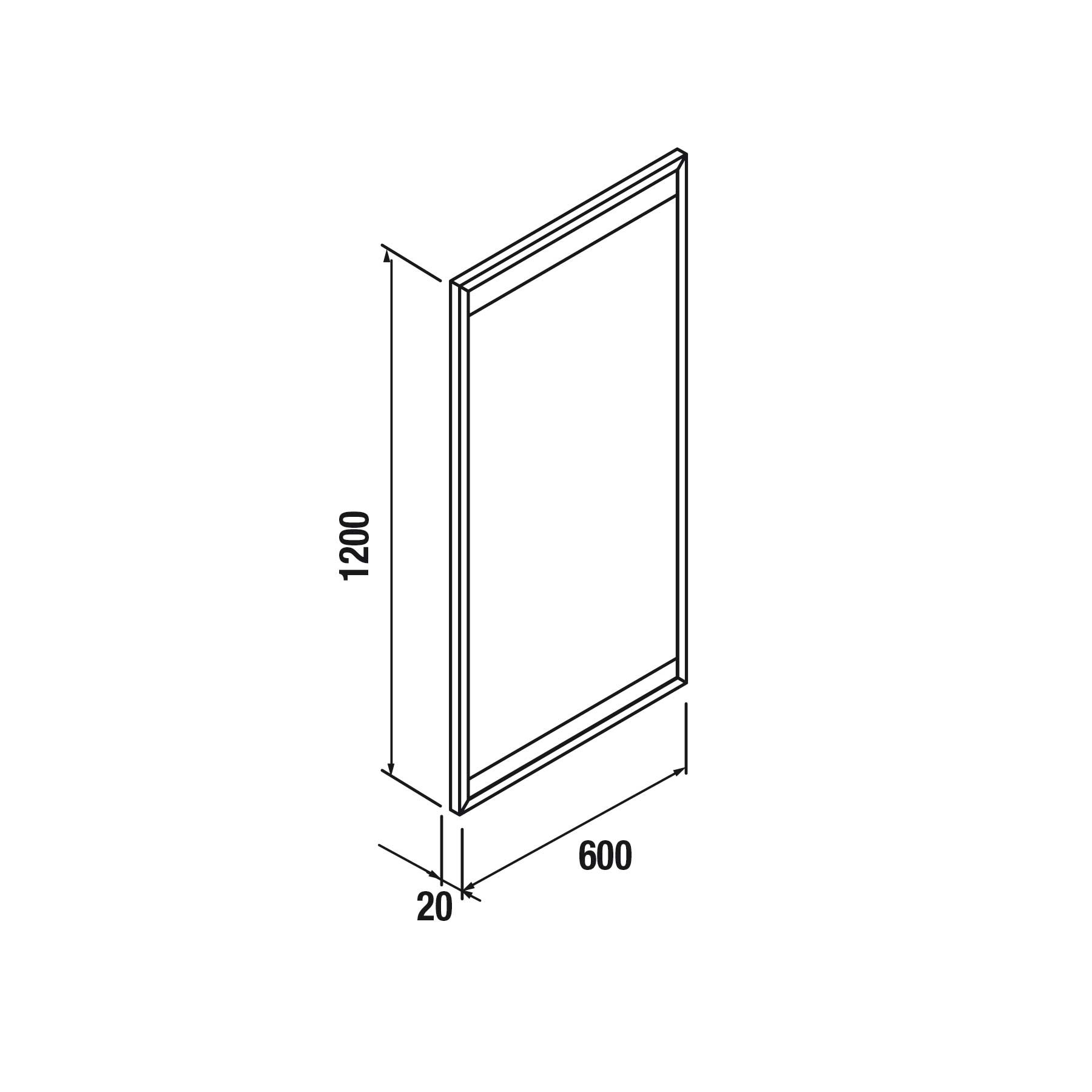 26342 SALGAR Зеркало VINCI 1200 LED LED LED (20W) IP44 MATT BLACK 600 x 1200 мм - Вид №2
