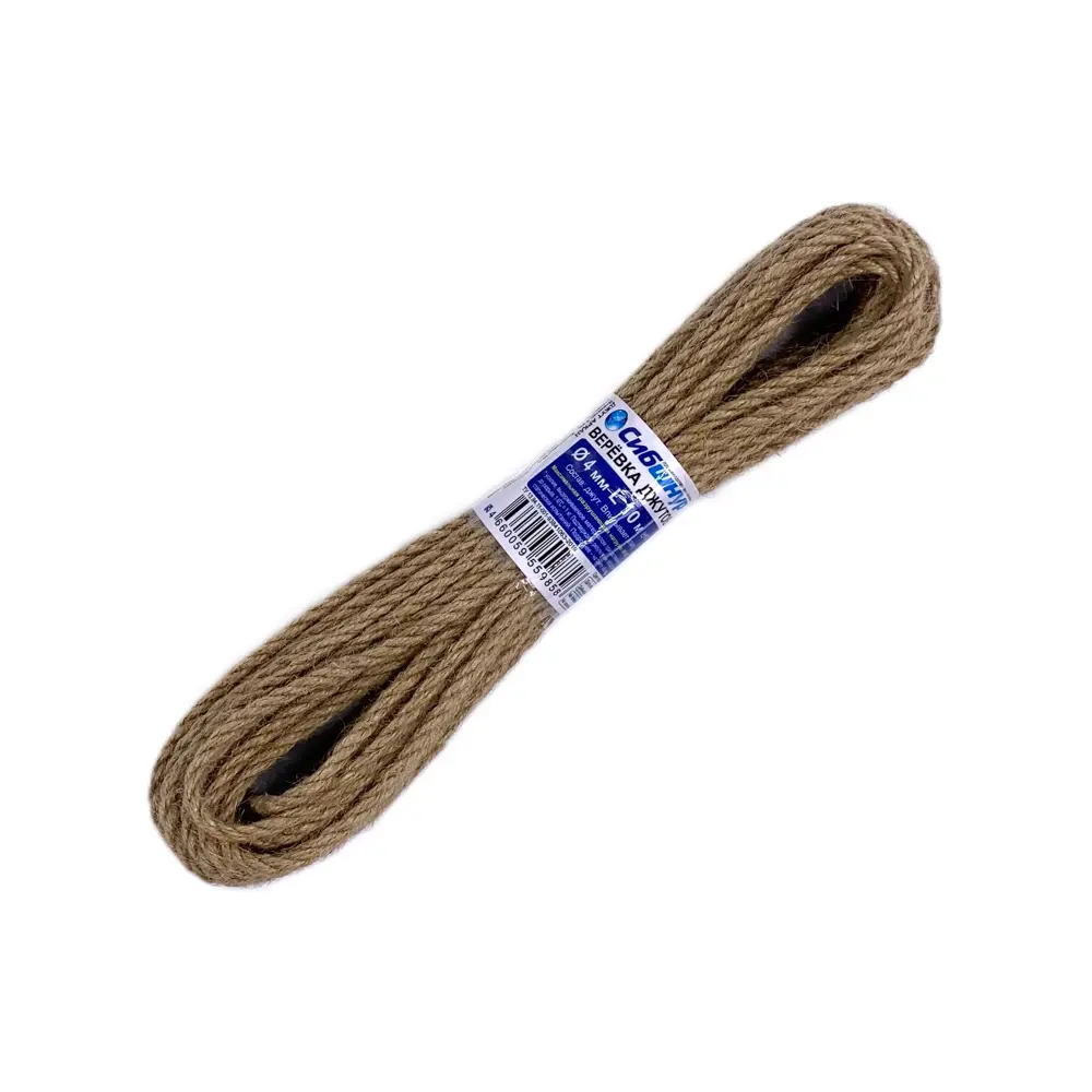 Джутовая веревка СИБШНУР 4 мм × 10 м - натуральная и прочная 89411597 STLM-1578628 - Вид №4