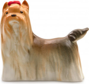 10543514 Императорский фарфоровый завод Скульптура "Иоркширский терьер" Фарфор твердый