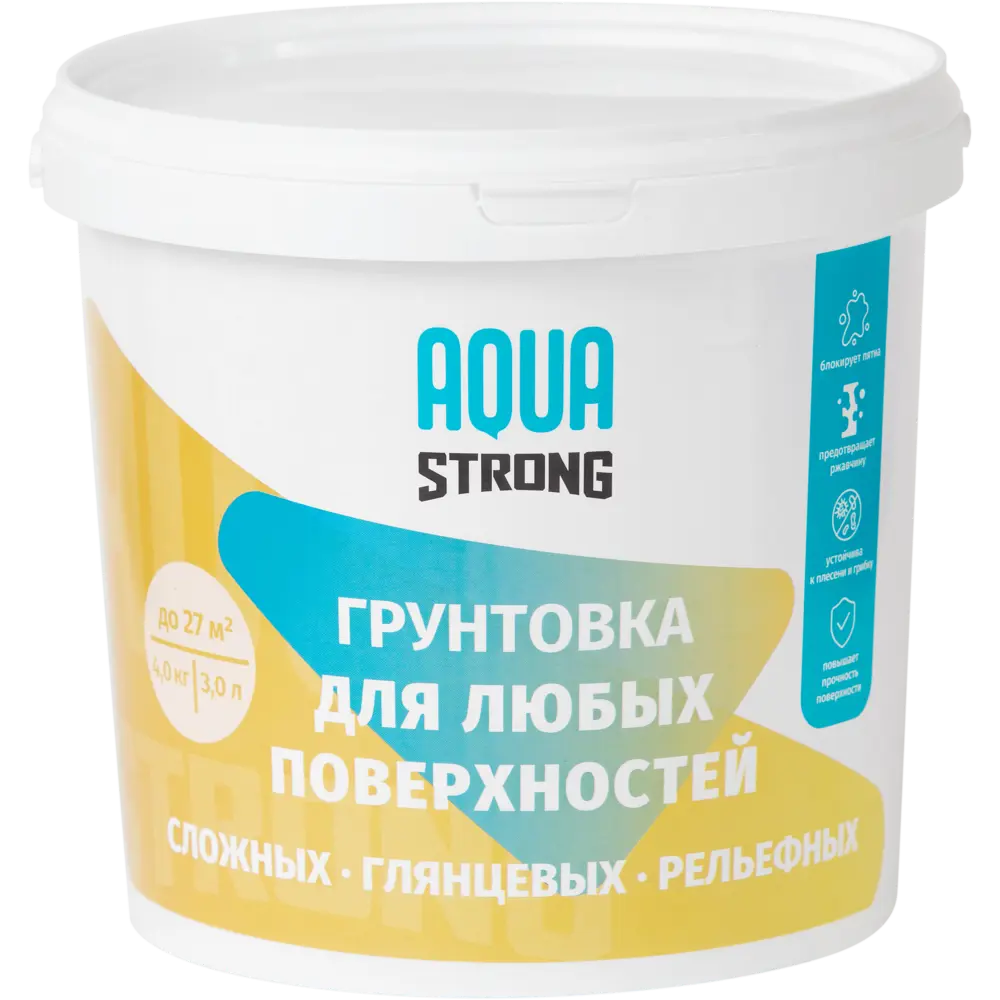 Грунтовка для любых поверхностей Aquastrong 4 кг 87404203 STLM-2033285 NEVEL SILVER  - Вид №1
