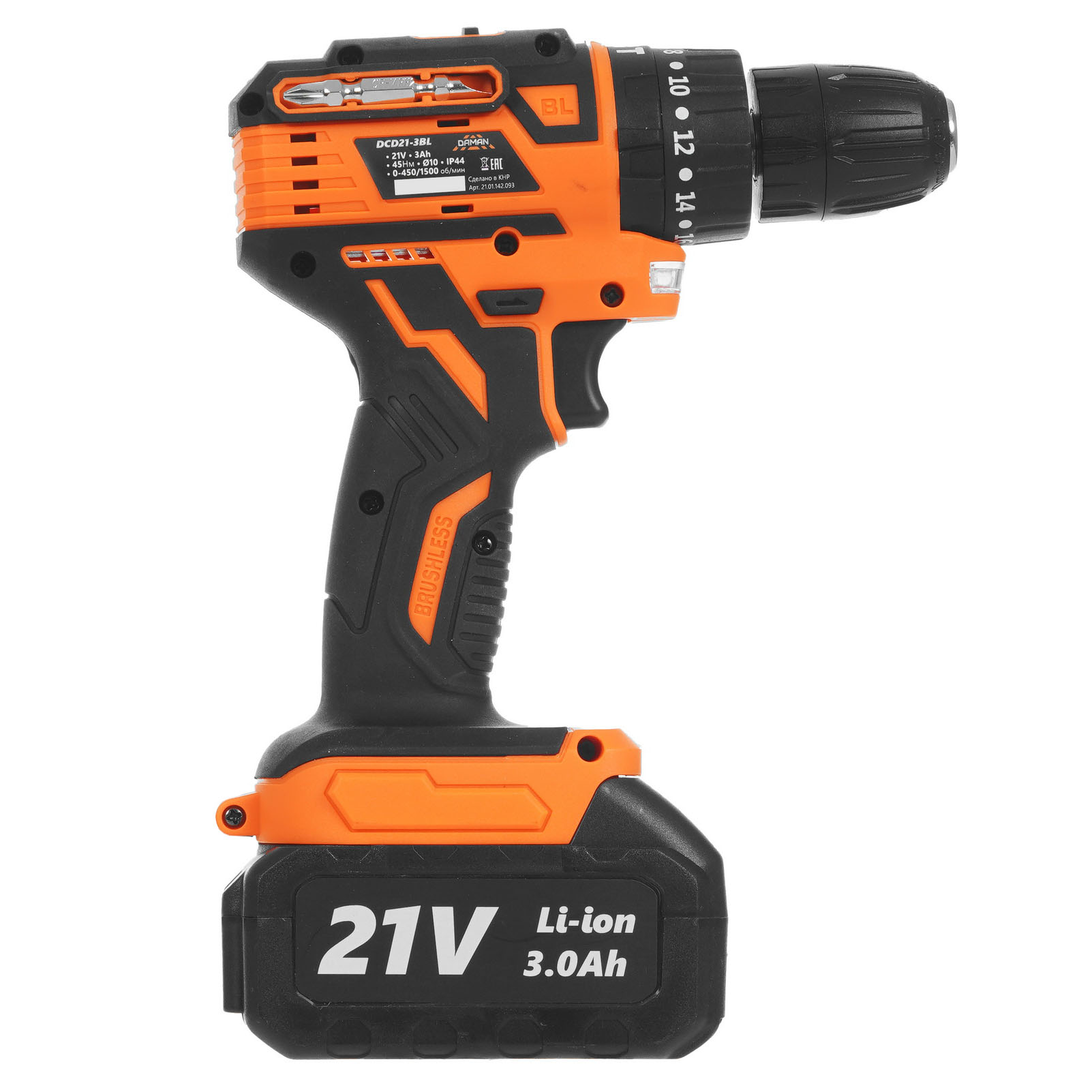 Дрель-шуруповерт DAMAN DCD21-3BL 9230670 BRAIT STDN-0085753 - Вид №2