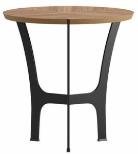 Ersa Круглый журнальный столик из фанерованной древесины на металлической основе Ravel