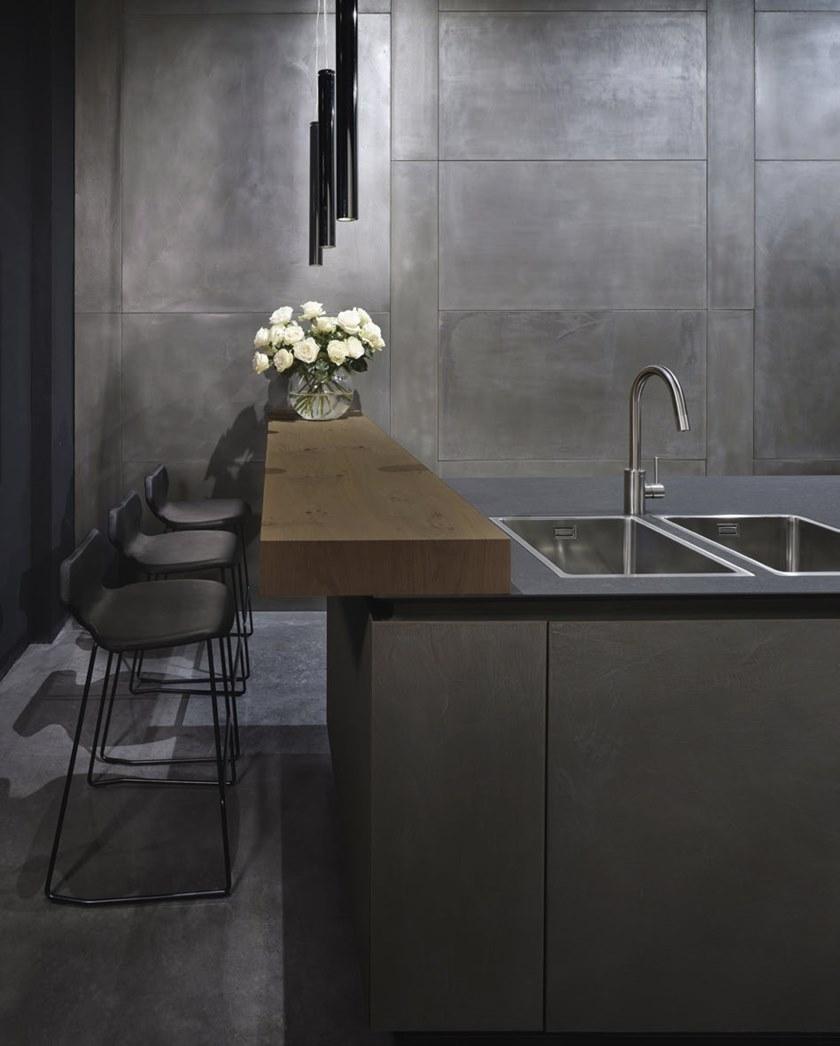 RIFRA Кухня с бронзовым металлическим островом и глянцевым канатным лаком Fly sun-id-1432468 - Вид №3