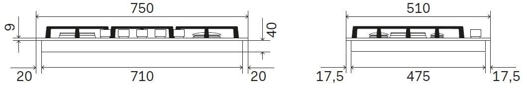 Газовая плита из закаленного стекла Ilve Professional Plus ARCH-00150400 - Вид №2
