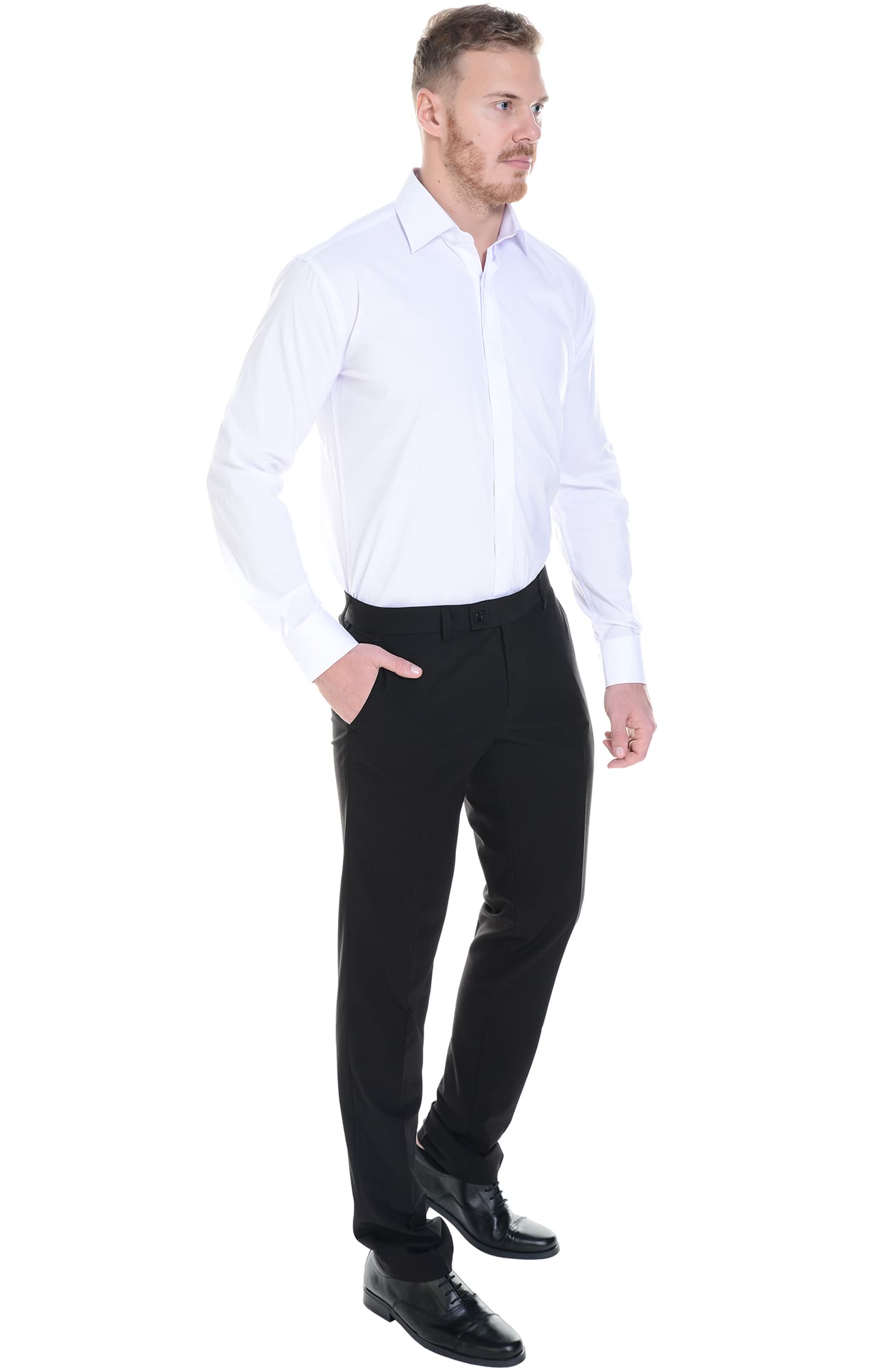 62460 Рубашка мужская  white El-Risto  Корпоративная одежда  размер 39/170-176  - Вид №12