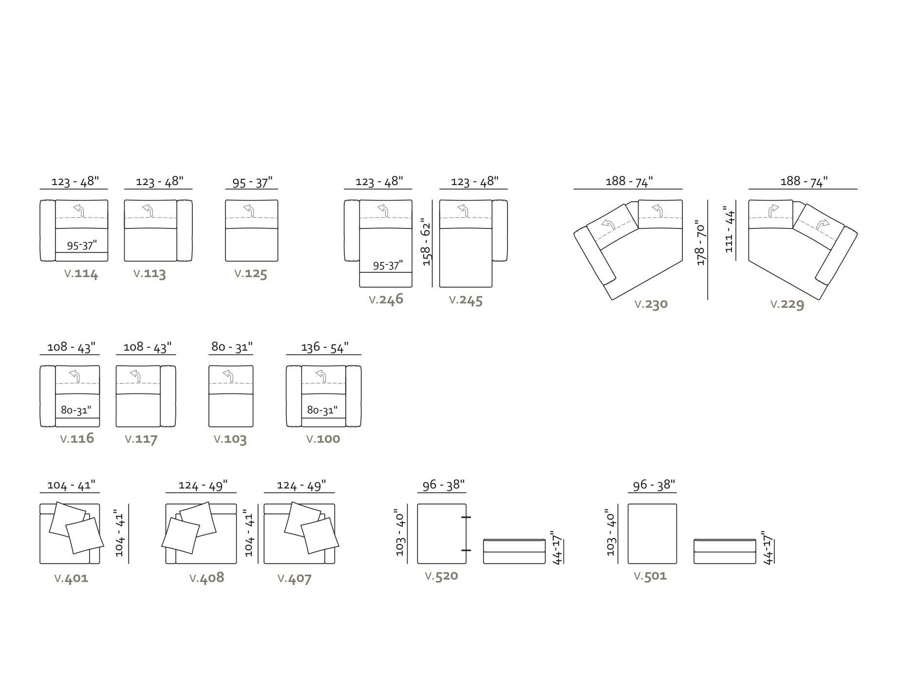 Ткань диван Max Divani MIA ARCH-00069253 - Вид №8